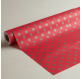Papel de embrulho vermelho pontos prata 62cmx90m