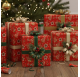 Christmas Pine Trees Red Wrapping Paper 62cm x 90m