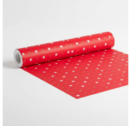 Papel de Embrulho 70cm Holiday Red Stars