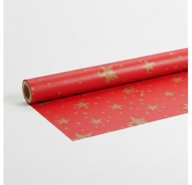 Papel de Embrulho 70cm Holiday Red Stars