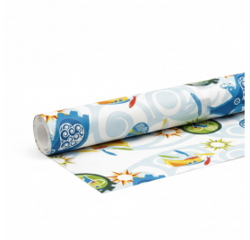 Papel de Embrulho 70cm Marítimo Vermelho