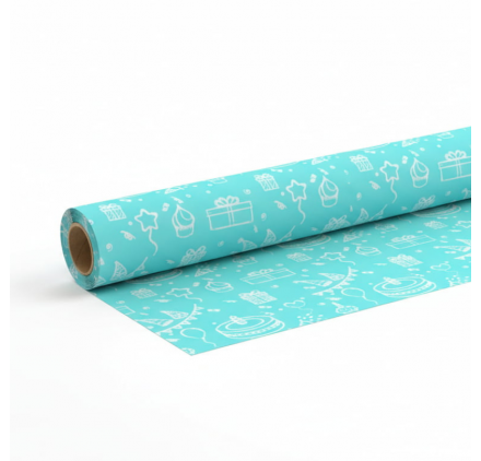 Papel de Embrulho 70cm Aqua Birthday Bliss
