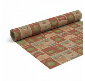 Papel de Embrulho 70cm Santa's Blocks