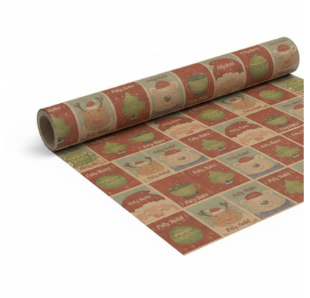 Gift Wrapping Paper 70cm Santa's Blocks