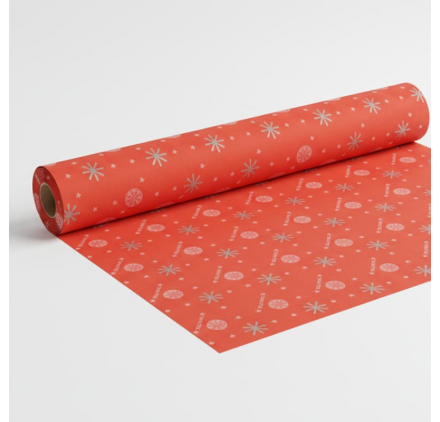 Papel de Embrulho 70cm Golden Snowflake