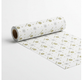 Papel de Embrulho 70cm Golden Snowflake
