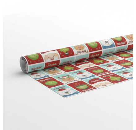 Papel de Embrulho 70cm Santa's Blocks