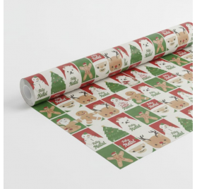 Papel de Embrulho 70cm Santa's Festive Gathering