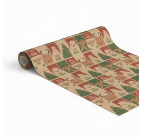 Papel de Embrulho 70cm Christmas Patchwork