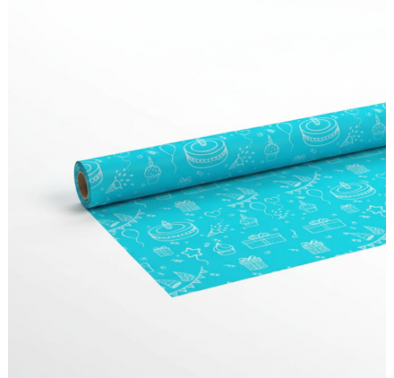 Papel de Embrulho 70cm Aqua Birthday Bliss