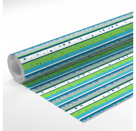 Papel de Embrulho 70cm Oceanic Stripes and Dots