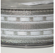 Silver organza ribbon with white strokes 25mm x 15m