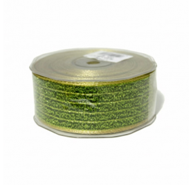 Fita lipari verde com rebordo dourado
