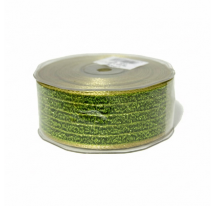 Fita lipari verde com rebordo dourado