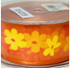 Orange Wired Organza Ribbon with Flowers 38mm x 20m