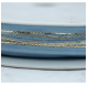 Ribbon blue organza with gold edge 10mm x 25m