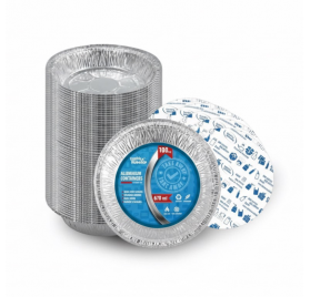 Forma de aluminio c/tampa Redonda 185x41mm 670ml