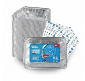 Barquette en aluminium Rebelde To Go 1000ml avec couvercle