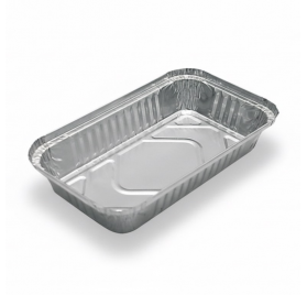 Pack 100 uni. Forma de aluminio retangular 650ml