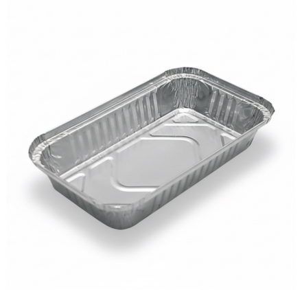 Pack 100 uni. Forma de aluminio retangular 650ml