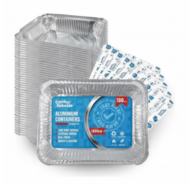 Bandejas de aluminio Rebelde To Go 1650ml con tapa