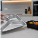 Rectangular Aluminum Tray 360ml/230ml/170ml Triple Compartment