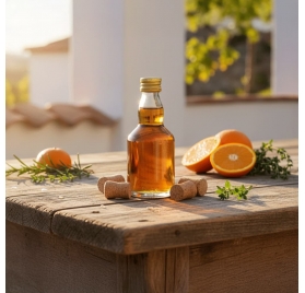 Bottiglia in Vetro Avalon 50ml con Tappo Dorato