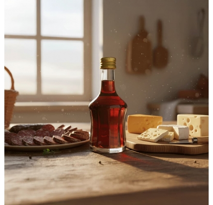Garrafa de Vidro Old Oak 50ml com Tampa Dourada