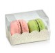 Caixa transparente retangular 160x50x50mm macarons pele branca