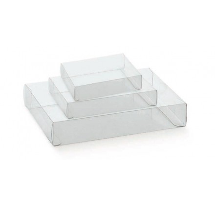 Caixa cassete transparente para bombons e chocolates 195x140x40mm