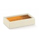 Caixa pele branca com tampa transparente e separadores 145x75x35mm
