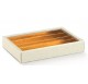 Caixa pele branca com tampa transparente e separadores 215x145x35mm