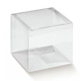 Transparente Acetatbox mit Automatikboden 80x80x80mm