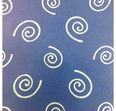 papel de embrulho kraft verjurado natural azul espirais