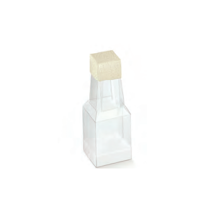 Caixa pelle bianco bottiglietta 40x40x105mm
