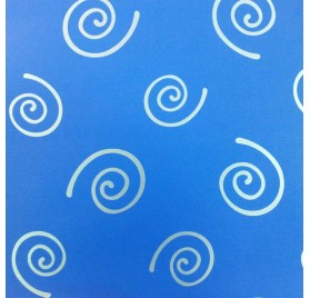papel de embrulho liso azul espirais prata