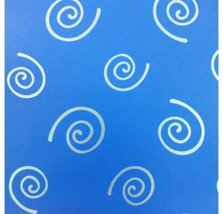 papel de embrulho liso azul espirais prata