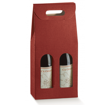 Caixa Cartão 2 Garrafas Seta Bordeaux