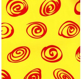 papel de embrulho liso amarelo espirais vermelhas