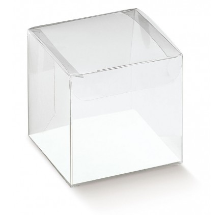 Caja acetato transparente scatto 90x90x90mm