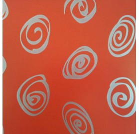 papel de embrulho liso vermelho espiral prata