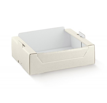 CASSETTA pelle bianco 390x290x250