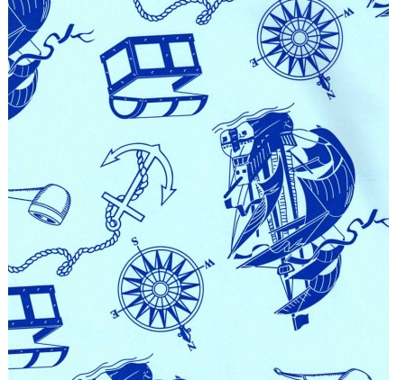 papel de embrulho liso azul bebe barco 