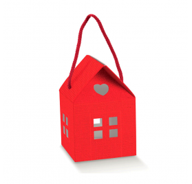 CASETTA c/cordino Lino Rosso 80x80x75