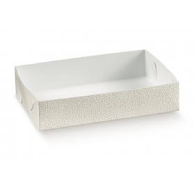 VASSOIO pelle bianco 195x140x40