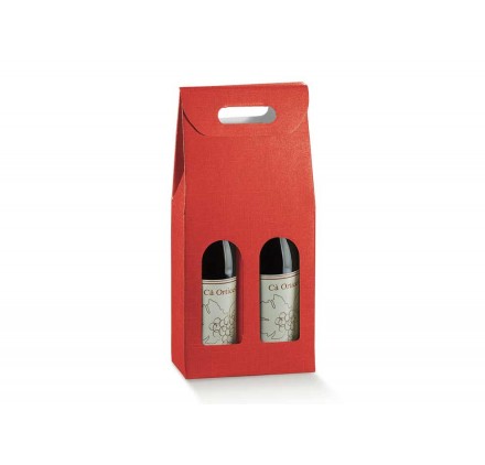 SCAT. 2 BOTTIGLIE F. seta rosso 180x90x385