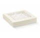 PRATICA c/fin.+ inserto pelle bianco 160x160x30
