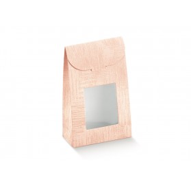 SACCHETTO c/finestra tela rosa 90x45x130