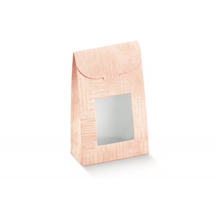 SACCHETTO c/finestra tela rosa 90x45x130