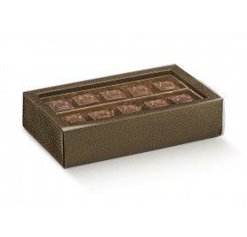 QUADRETTO+FASCETTA pelle marrone 145x75x35